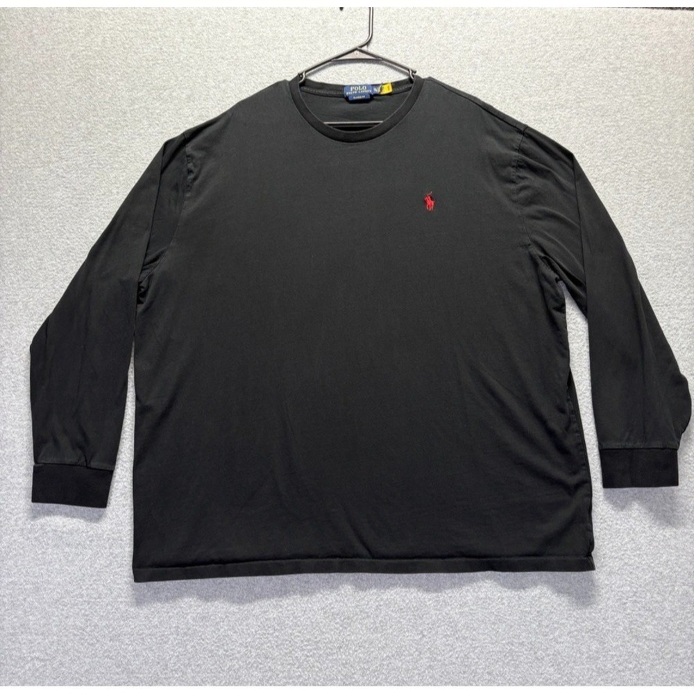 Polo‎ Ralph Lauren Shirt Mens 2XL Black T-Shirt Long Sleeve Classic Logo Jersey - Picture 2 of 9